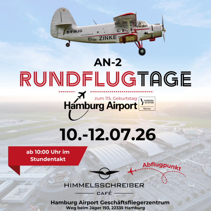 RUNDFLÜGE ZUM 115. GEBURTSTAG DES FLUGHAFEN HAMBURG / 10.07. - 12.07.2026
